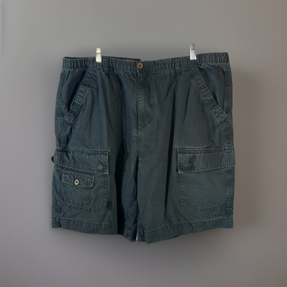 Boston Trader Mens Size XL Cargo Shorts Utility Pockets Gray Green 100% Cotton
